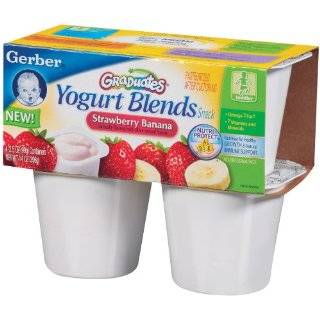 Gerber Graduates Yogurt Blends, Strawberry Banana, 4 Count, 3.5 Ounce 