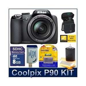  Nikon Coolpix P90 Kit with 8GB SD, Reader, Battery, Case 