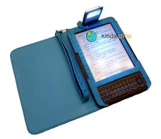 NEW Turquoise Blue  Kindle Keyboard 3 WiFi Light Case Lighted 