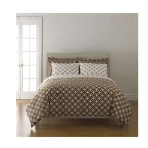  DwellStudio Rings   Chocolate on White, Fitted Sheet, Full 
