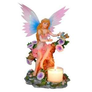  Fairy Sitting on Tree Trunk Candleholder