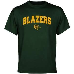  NCAA UAB Blazers Forest Green Logo Arch T shirt Sports 