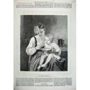  1872 Perrault Fine Art Mother Feedig Baby Food Print