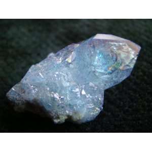   Blue Aqua Aura Quartz Crystal Point with Barnicles 
