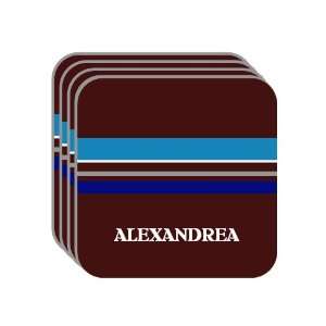   Name Gift   ALEXANDREA Set of 4 Mini Mousepad Coasters (blue design