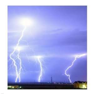  Lightning over Oradea Romania Poster (18.00 x 18.00)