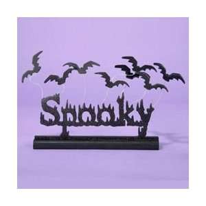   Spooky Black Bats Wooden Table Piece Decoration