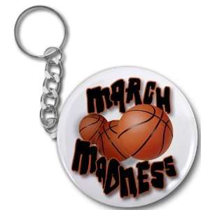   March Madness Basketball Brackets Sports 2.25 Button Style Key Chain