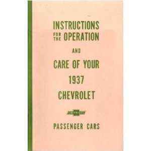 1937 CHEVROLET Full Line Owners Manual User Guide