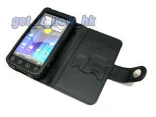 New Book Type Real Flip Genuine Leather Case Cover For HTC EVO 3D 