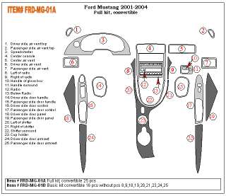 Ford Mustang 01 04 Interior Brushed Aluminum Dashboard Dash Kit Trim 