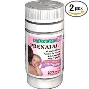  Natures Bounty Prenatal Vitamins, 100 Tablets (Pack of 2 