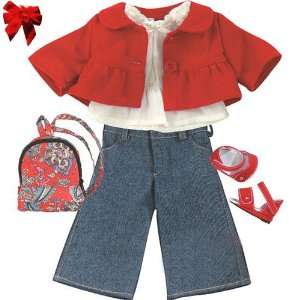  2 Item Bundle Sophias Doll Clothes Set Red Coat, White 