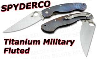 Spyderco Ti Mil Fluted Titanium Military NUMBRD C36TIFP  