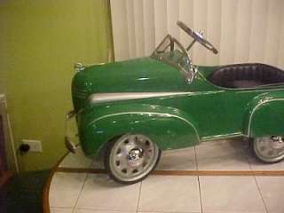 VTG 1930s PLYMOUTH PEDAL CAR by STEELCRAFT FULLY RESTORED GREEN 