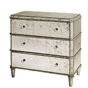    Currey & Co Antiqued Mirror Chest Of Drawers