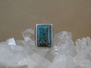 Vintage Sterling & Turquoise Bell Trading Post Ring  