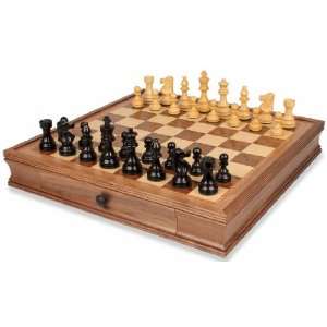  French Lardy in Ebonized Boxwood with Chess Case   3.75 