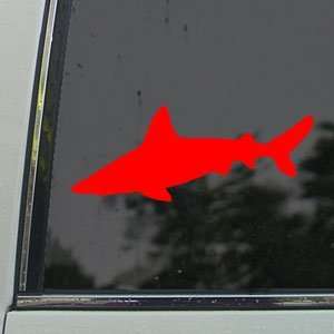  Shark Diving Beach Hunt Red Decal Truck Window Red Sticker 