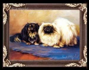 Pekingese Dogs Miniature Dollhouse Doll House Picture  