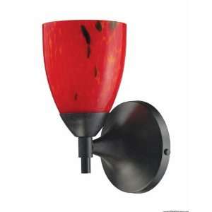  Celina 1 Light Sconce In Dark Rust And Fire Red Glass 