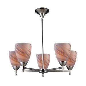  Celina 5 Light Chandelier In Polished Chrome And Creme 