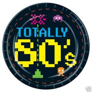 Totally 1980s 80s Decade Party LUNCH / DINNER PLATES  