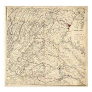  United States War Department   Civil War Map Showing Lieut 