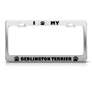  Bedlington Terrier Dog Dogs Chrome license plate frame 