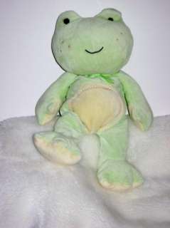 Carters Just One Year Frog Plush Toy Baby Green Yellow Lovey Stuffed 