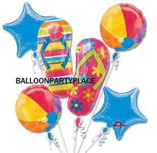   PARTY LUAU BABY SHOWER flip flop beach ball balloon BOUQUET DECORATION