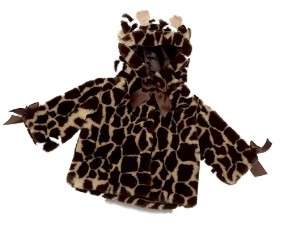 Bearington Bears Luxe Plush Baby Brown Giraffe Jungle Print Coat 
