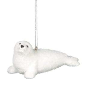 White Artic Baby Harp Seal Animal Christmas Ornament  