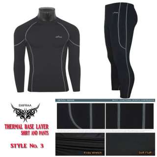 Winter gear Thermal COMPRESSION skin tights Top and Pants base layer 