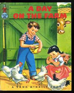 Vintage 1948 A DAY ON THE FARM Rand McNally Tip Top Elf Book  