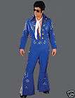 DELUXE SHOW QUALITY ELVIS IMPERSONATOR BLUE STUDDED COSTUME JUMPSUIT 