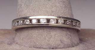 Large 14K White Gold Diamond Band Ring  