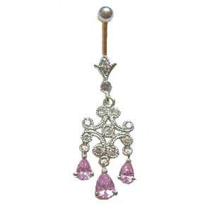   Design NICKEL FREE Barbell Belly Button Ring Chandelier Jewelry