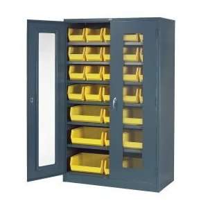  Locking Storage Cabinet Clear Door 48x24x78 With 29 Removable Bins 