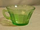 VIntage GREEN DEPRESSION GLASS V SHAPED SHERBET DESSERT DISH CUP 