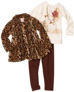  Nannette Toddler Girls Leopard Rose Jacket Set Clothing