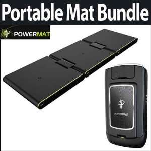 Powermat PMM PT100 Portable, Foldable Charging Mat (Black) Bundle With 