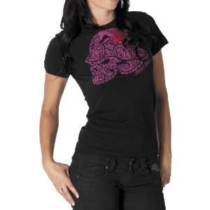  MSR Metal Mulisha Ladies Floral Cult T Shirt, Black, Size 