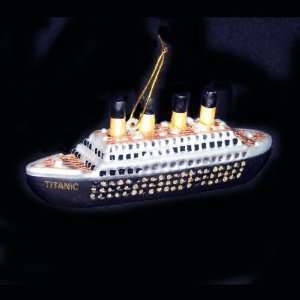  Pack of 8 Noble Gems Blown Glass Titanic Passenger Liner 