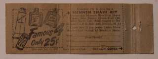 1955 Dated Matchbook Mennen After Shave Talc Newark NJ  