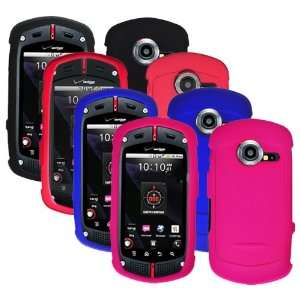 Combo Colorful (Black, Red, Hot Pink, Blue) Rubberized Protector Skin 