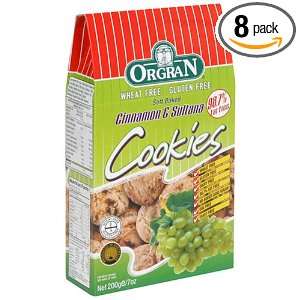 OrgraN Cookies, Cinnamon & Sultana, 7 Ounce Packages (Pack of 8 