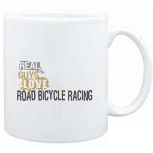 Mug White  Real guys love Road Bicycle Racing  Sports  