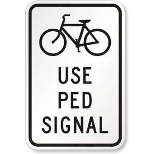  (Bicyclists symbol) Use Ped Signal Diamond Grade, 18 x 12 