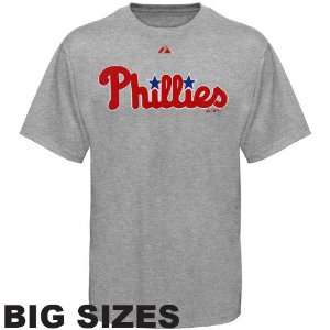   Philadelphia Phillies Away Big Sizes T shirt   Ash